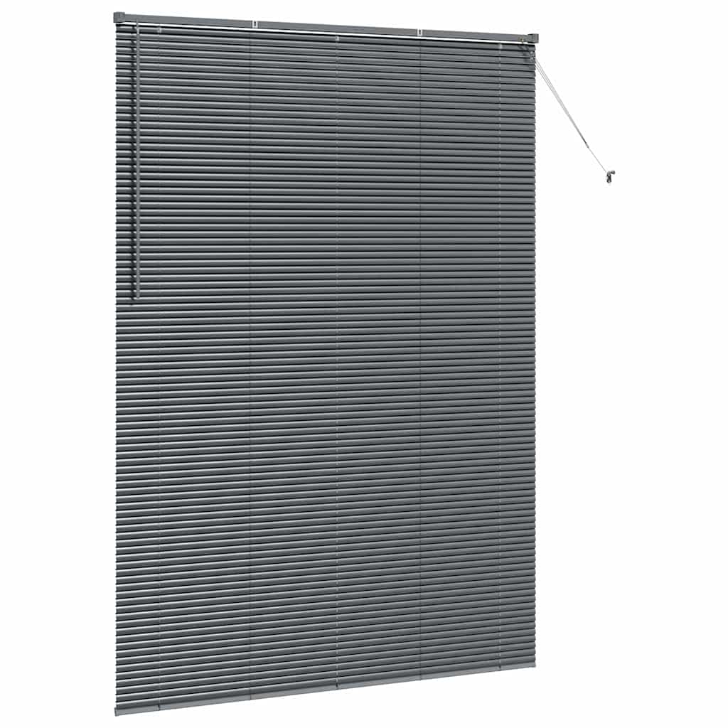Persiana de Janela com cortinas Manual Cinzento escuro Alumínio