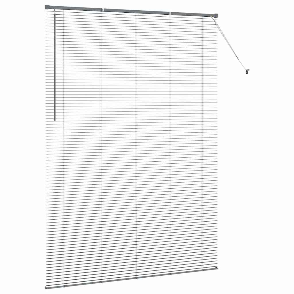 Persiana de Janela com cortinas Manual Cinzento escuro Alumínio