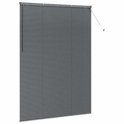 Persiana de Janela com cortinas Manual Cinzento escuro Alumínio