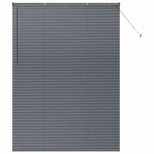 Persiana de Janela com cortinas Manual Cinzento escuro Alumínio