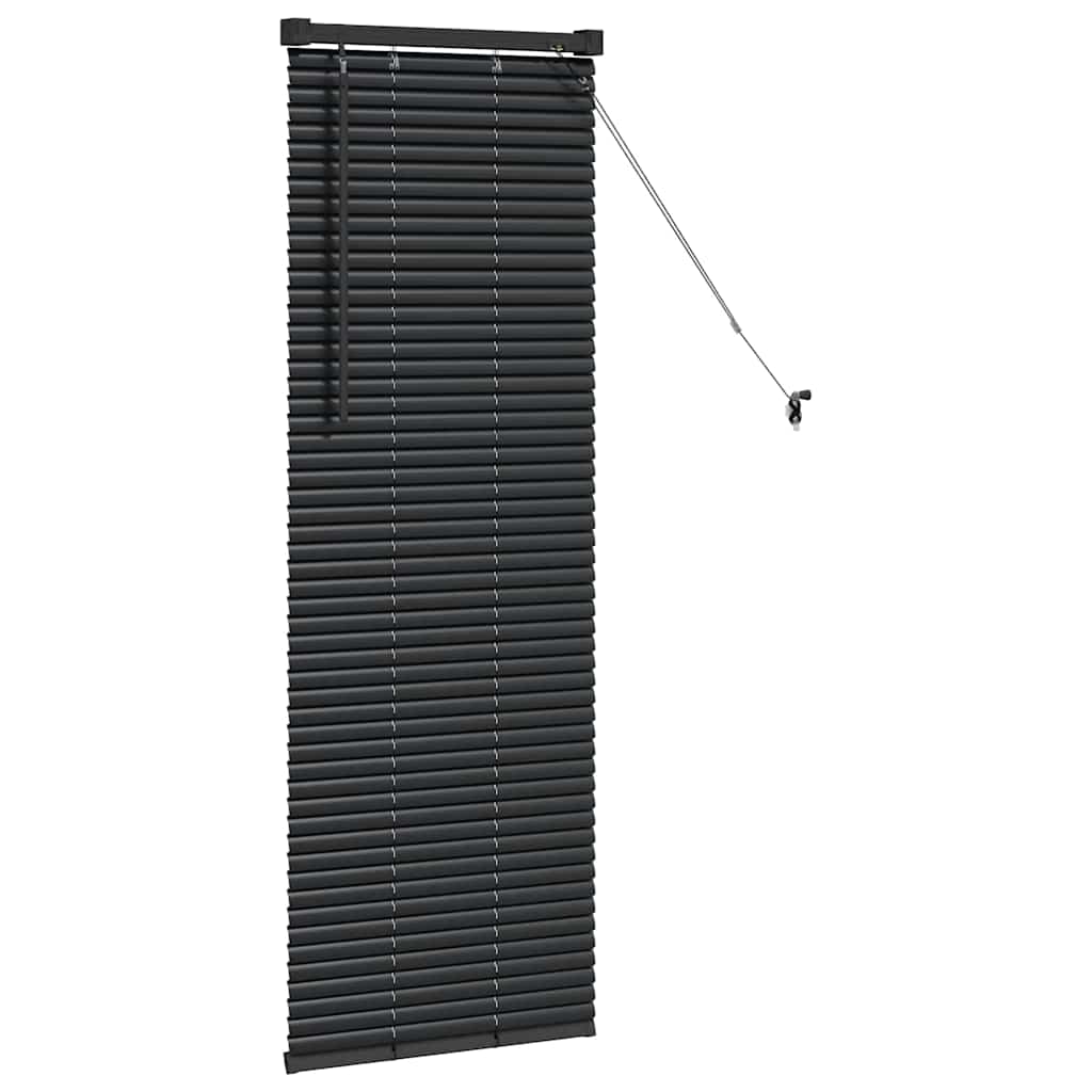 Persiana de Janela com cortinas Manual Preto Alumínio
