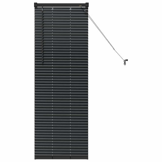 Persiana de Janela com cortinas Manual Preto Alumínio