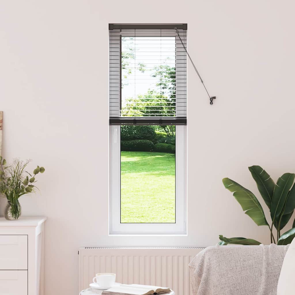 Persiana de Janela com cortinas Manual Preto Alumínio