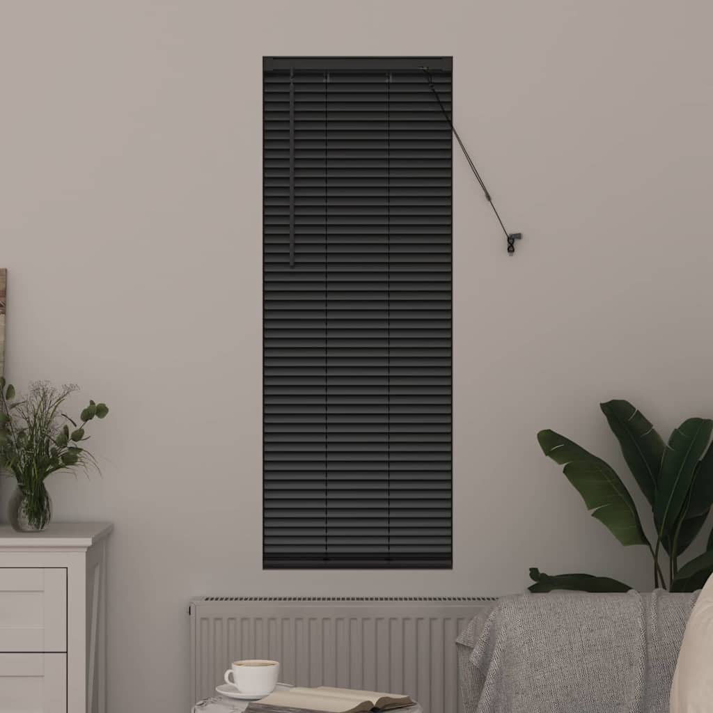 Persiana de Janela com cortinas Manual Preto Alumínio