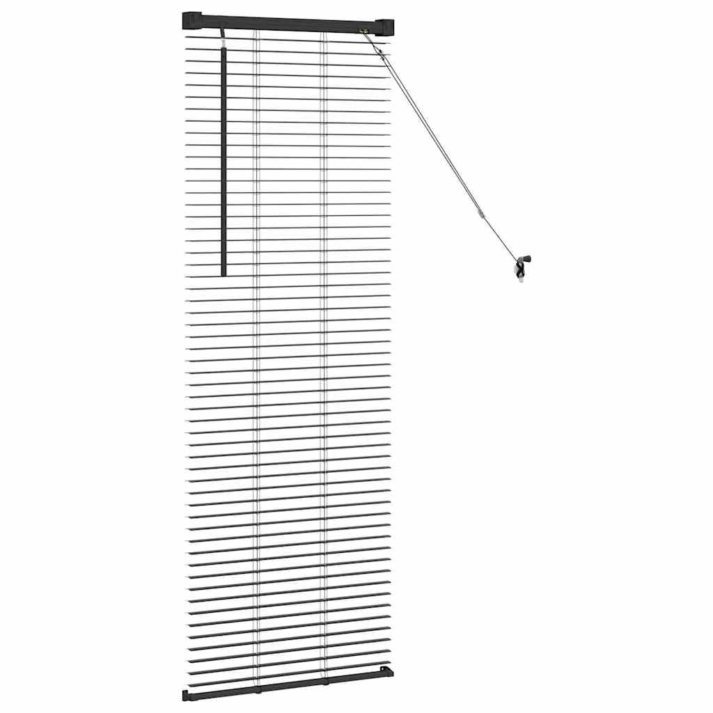 Persiana de Janela com cortinas Manual Preto Alumínio