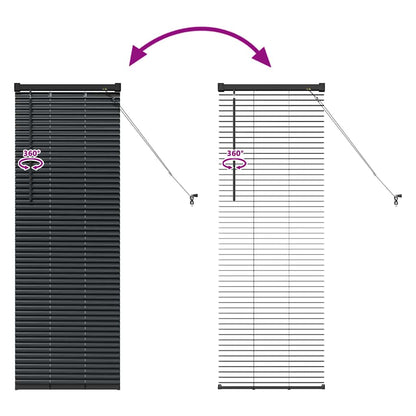 Persiana de Janela com cortinas Manual Preto Alumínio