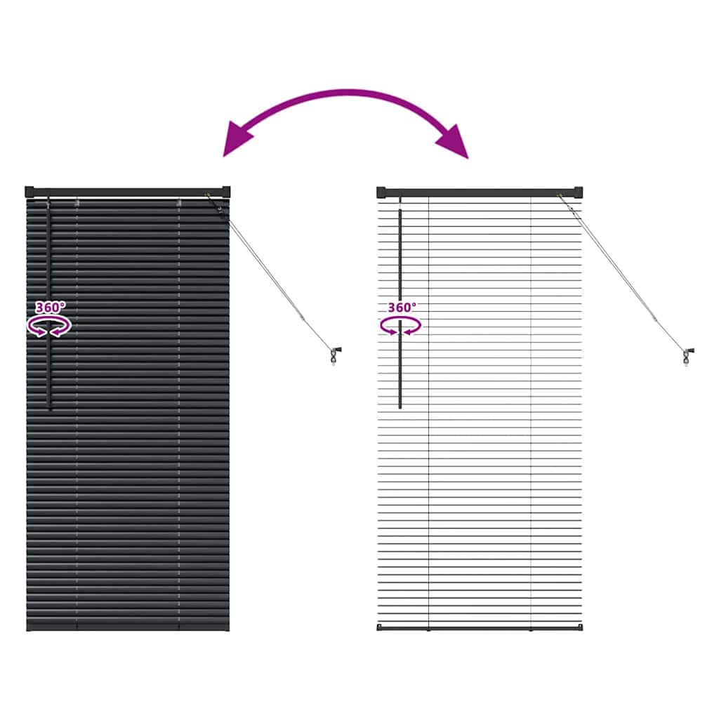 Persiana de Janela com cortinas Manual Preto Alumínio