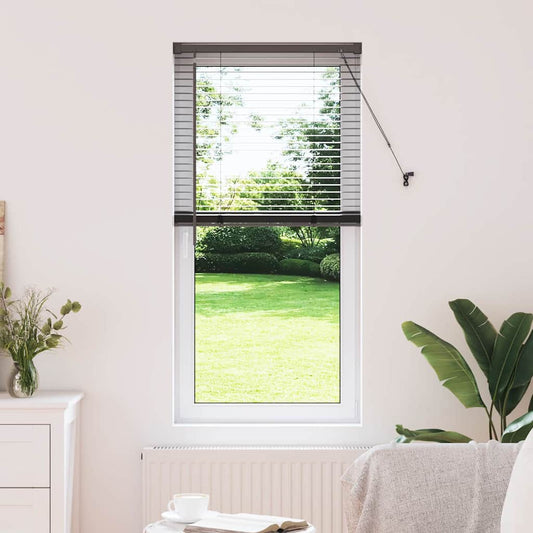 Persiana de Janela com cortinas Manual Preto Alumínio