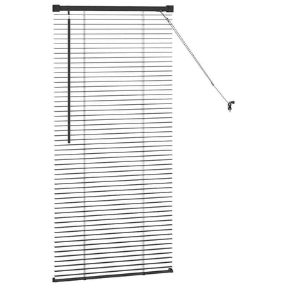 Persiana de Janela com cortinas Manual Preto Alumínio