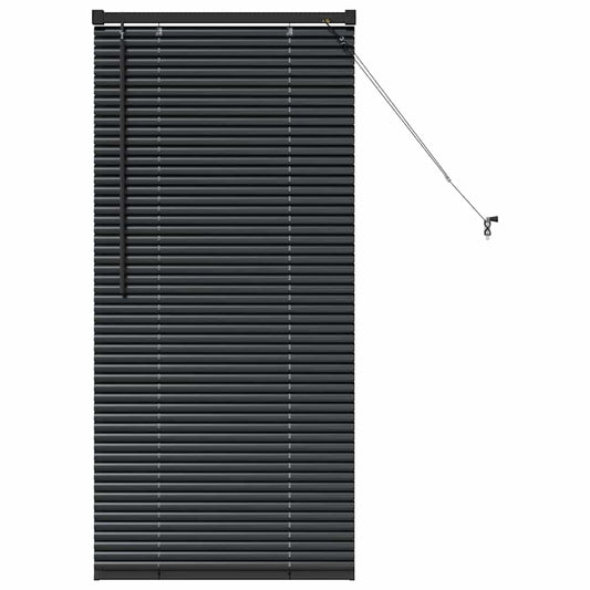 Persiana de Janela com cortinas Manual Preto Alumínio