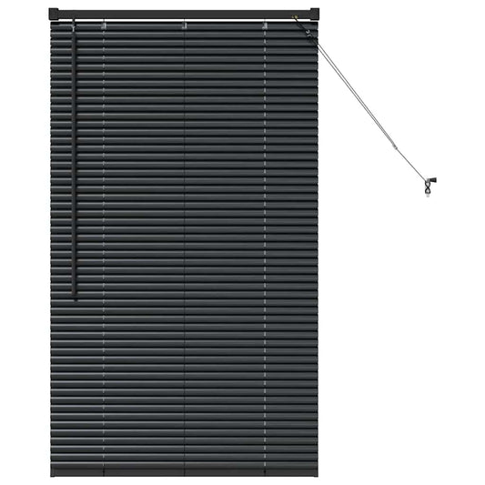 Persiana de Janela com cortinas Manual Preto Alumínio