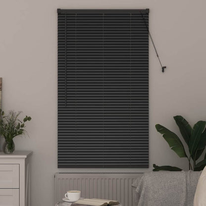 Persiana de Janela com cortinas Manual Preto Alumínio
