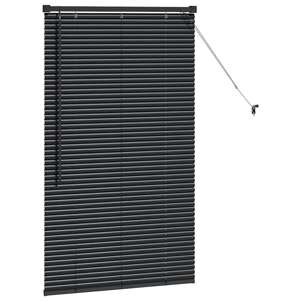 Persiana de Janela com cortinas Manual Preto Alumínio