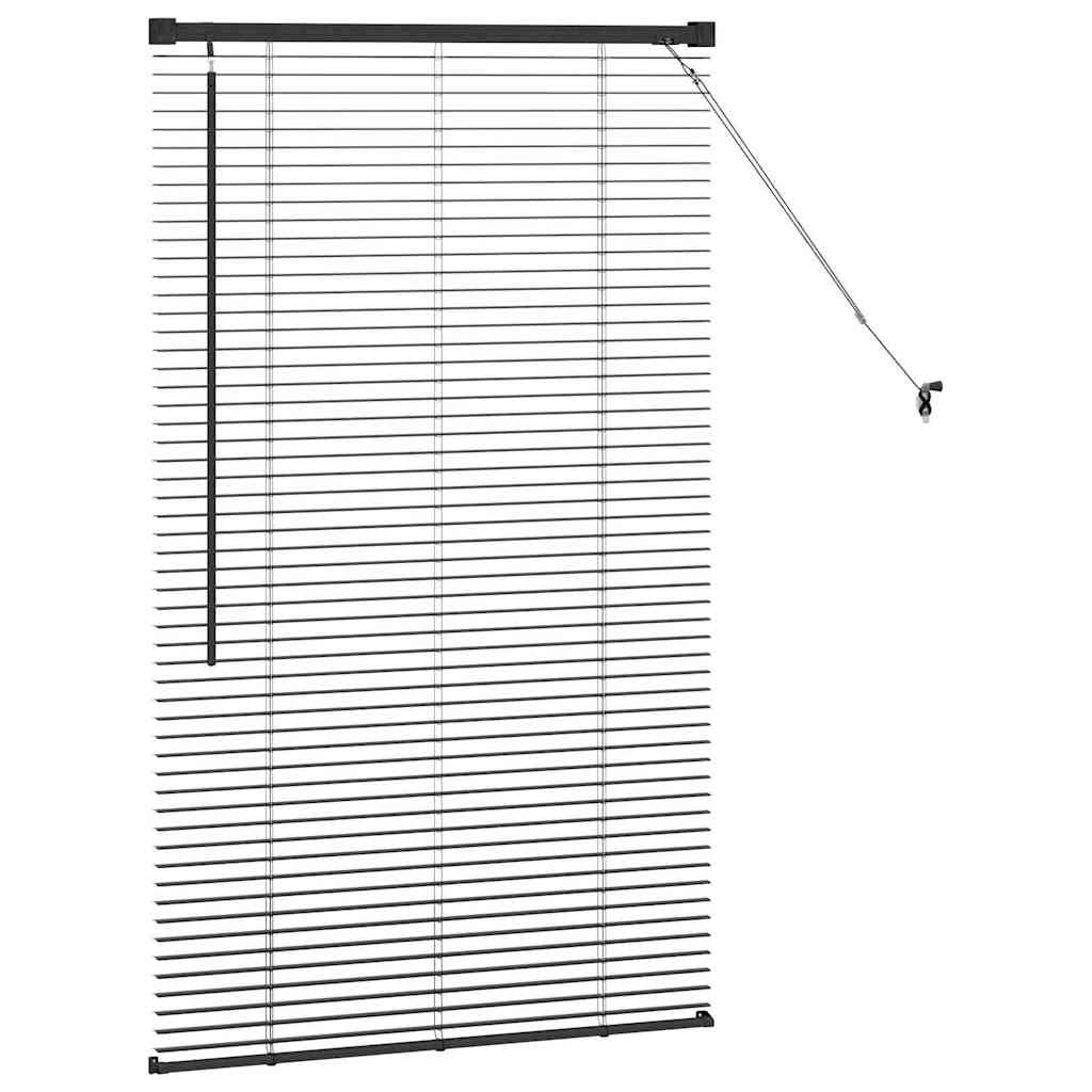 Persiana de Janela com cortinas Manual Preto Alumínio