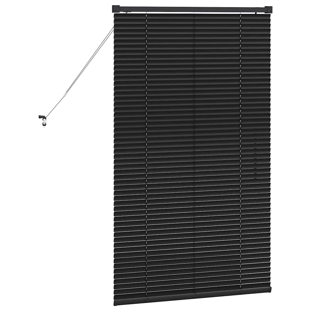 Persiana de Janela com cortinas Manual Preto Alumínio