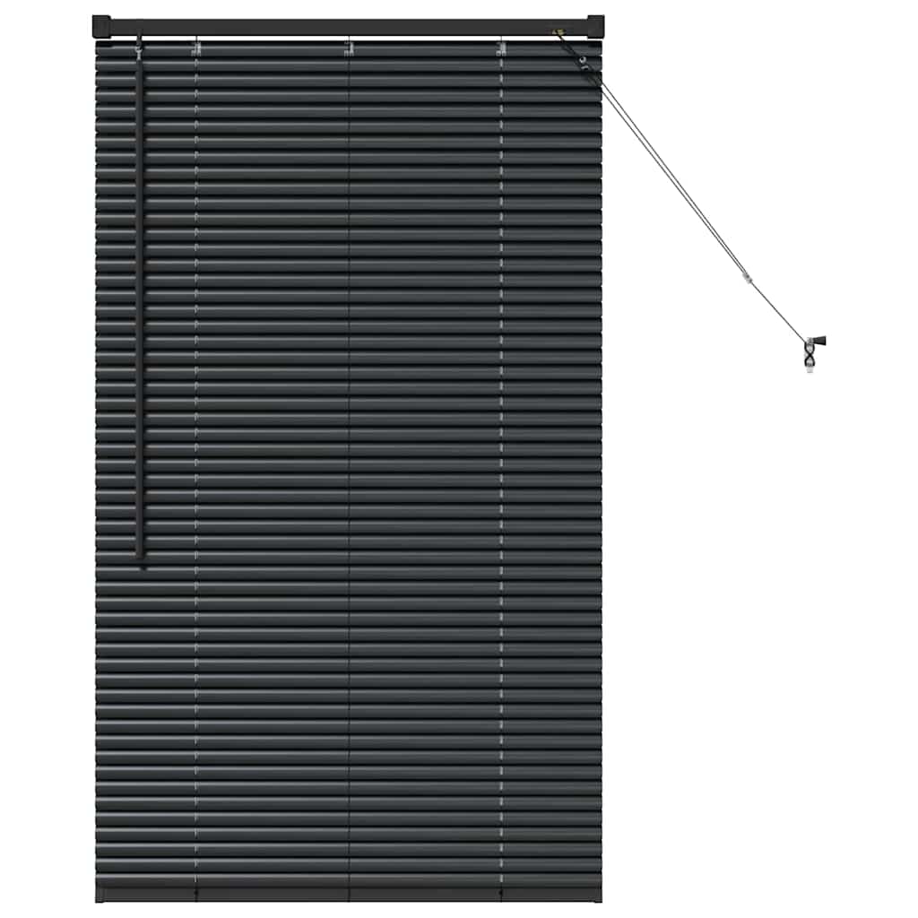 Persiana de Janela com cortinas Manual Preto Alumínio