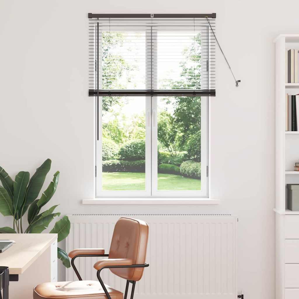 Persiana de Janela com cortinas Manual Preto Alumínio