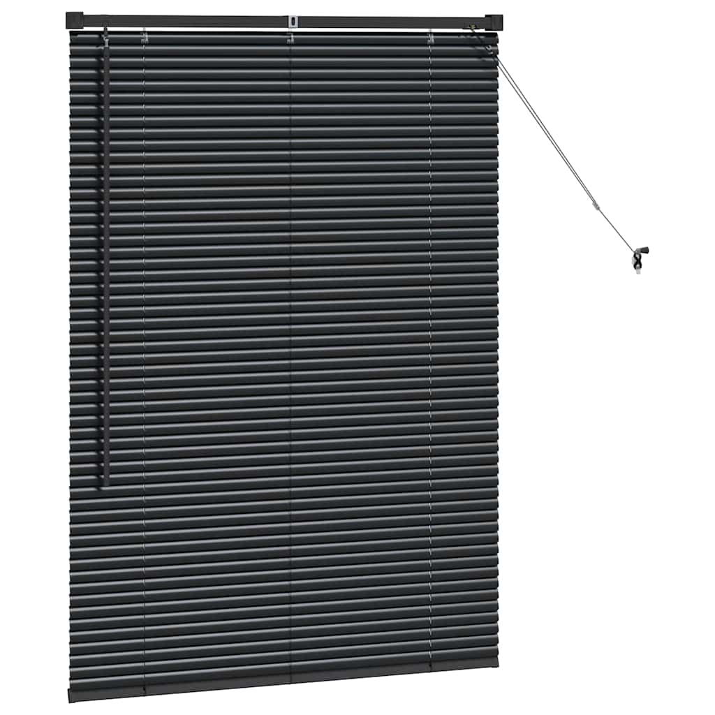 Persiana de Janela com cortinas Manual Preto Alumínio