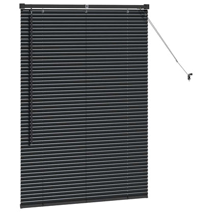 Persiana de Janela com cortinas Manual Preto Alumínio