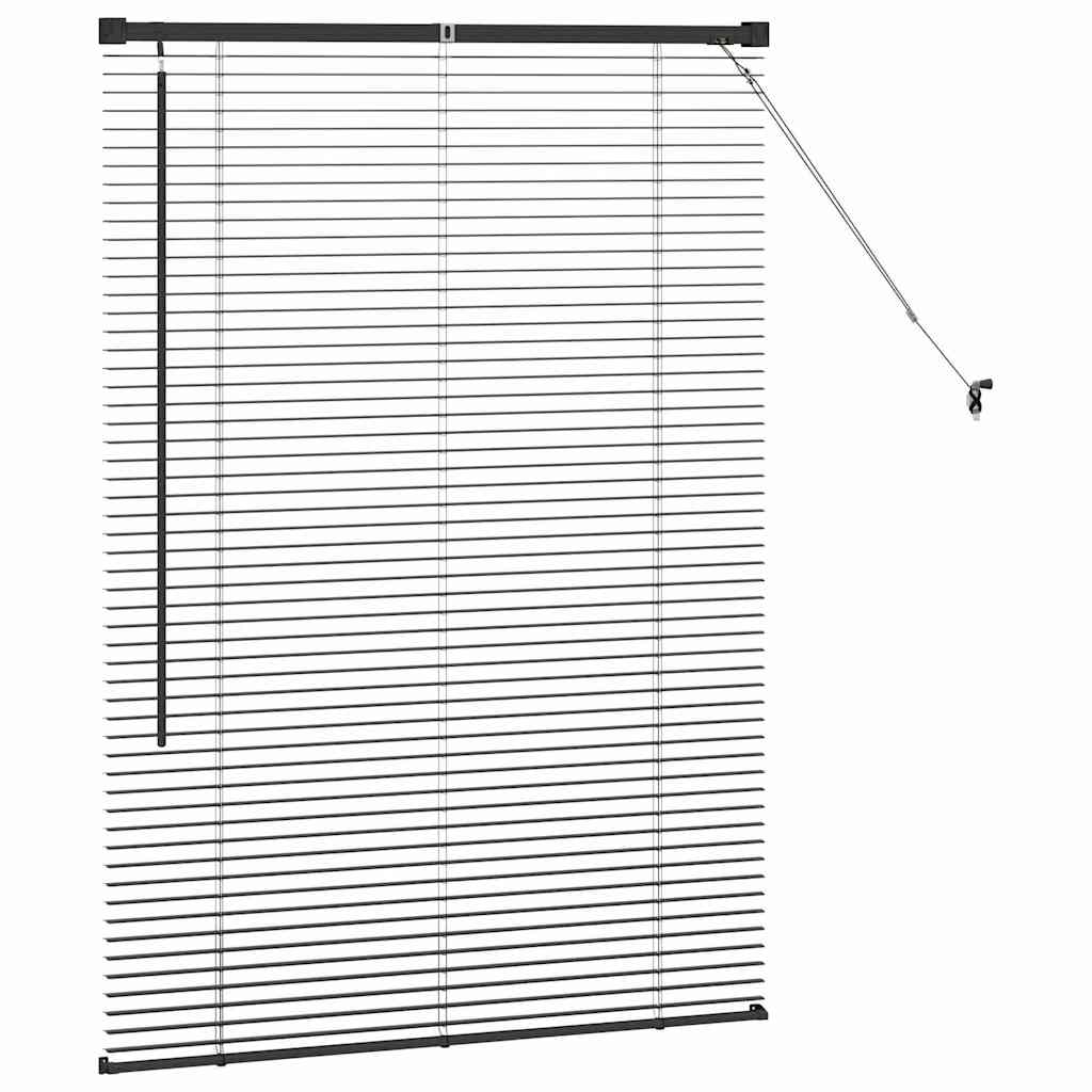 Persiana de Janela com cortinas Manual Preto Alumínio