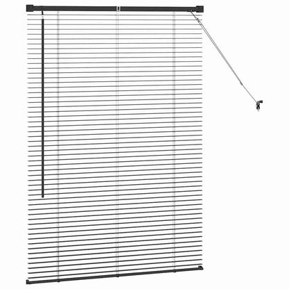 Persiana de Janela com cortinas Manual Preto Alumínio