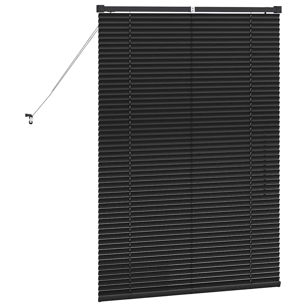 Persiana de Janela com cortinas Manual Preto Alumínio