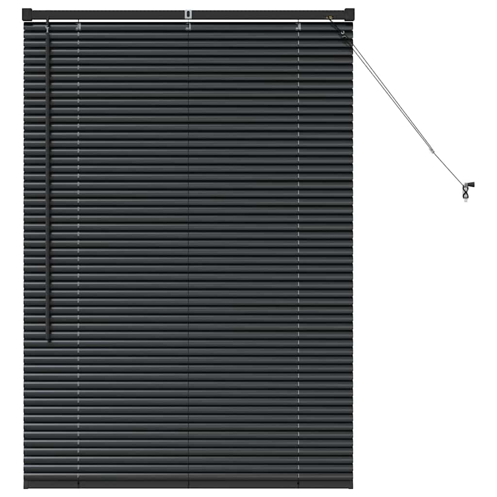 Persiana de Janela com cortinas Manual Preto Alumínio