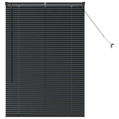 Persiana de Janela com cortinas Manual Preto Alumínio