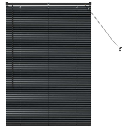 Persiana de Janela com cortinas Manual Preto Alumínio