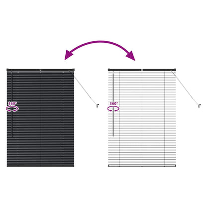 Persiana de Janela com cortinas Manual Preto Alumínio