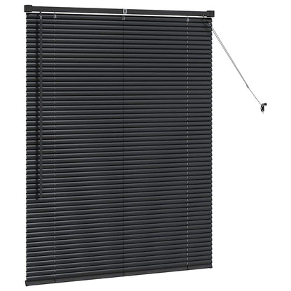 Persiana de Janela com cortinas Manual Preto Alumínio