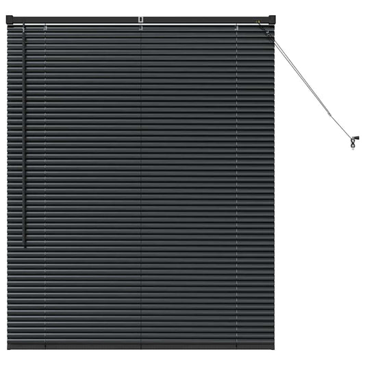 Persiana de Janela com cortinas Manual Preto Alumínio