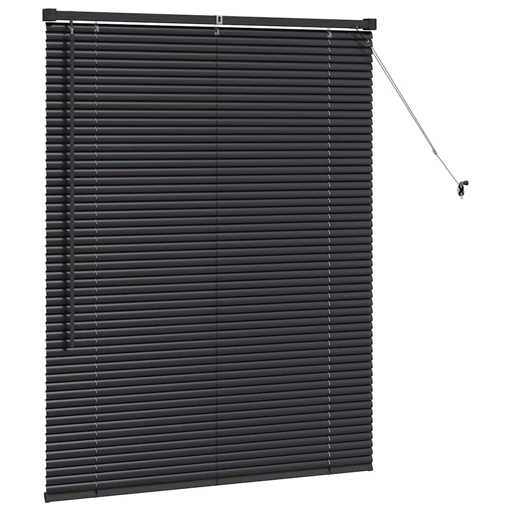 Persiana de Janela com cortinas Manual Preto Alumínio