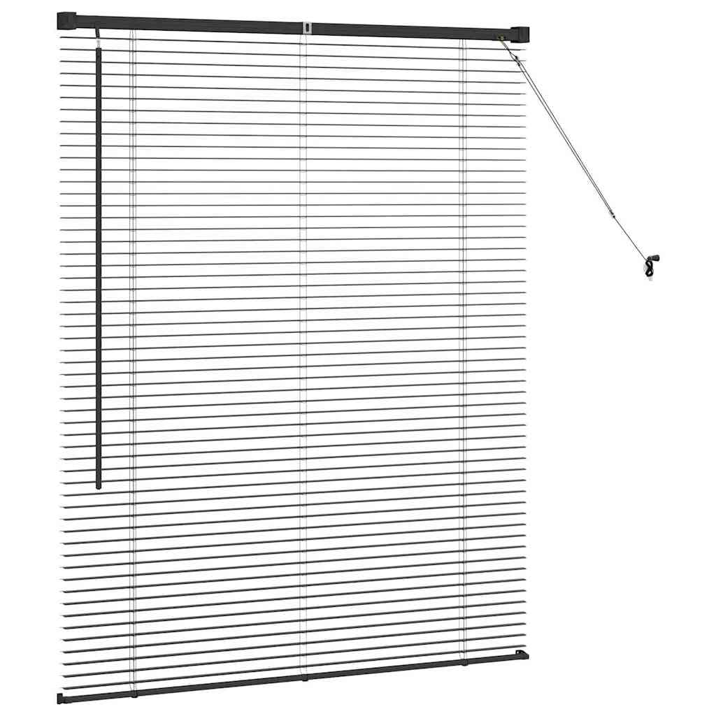 Persiana de Janela com cortinas Manual Preto Alumínio