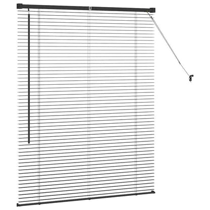 Persiana de Janela com cortinas Manual Preto Alumínio