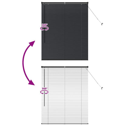 Persiana de Janela com cortinas Manual Preto Alumínio