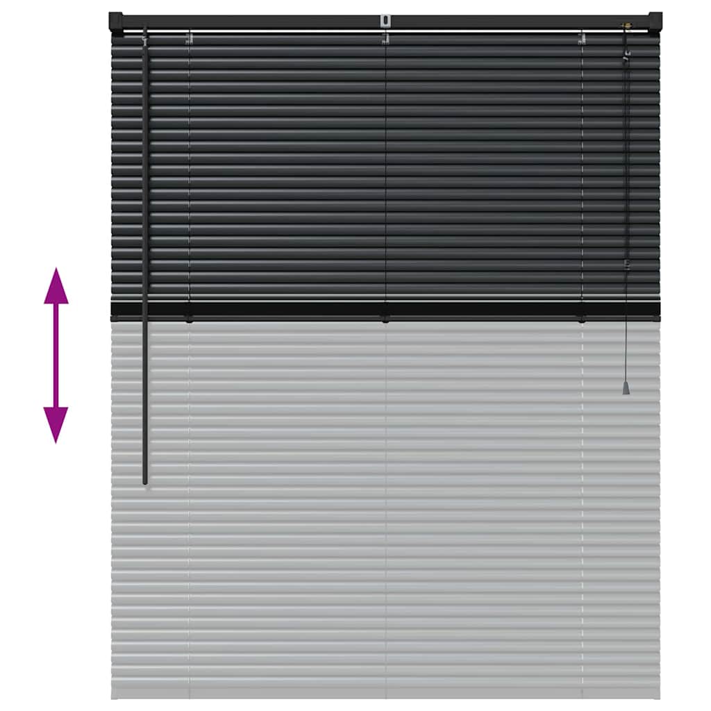 Persiana de Janela com cortinas Manual Preto Alumínio