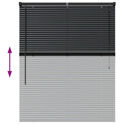Persiana de Janela com cortinas Manual Preto Alumínio