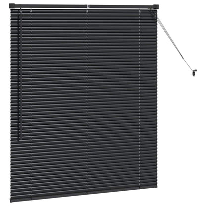 Persiana de Janela com cortinas Manual Preto Alumínio