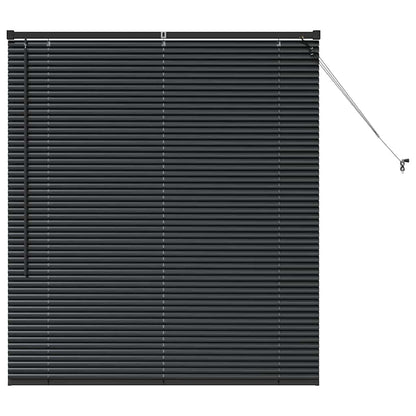 Persiana de Janela com cortinas Manual Preto Alumínio