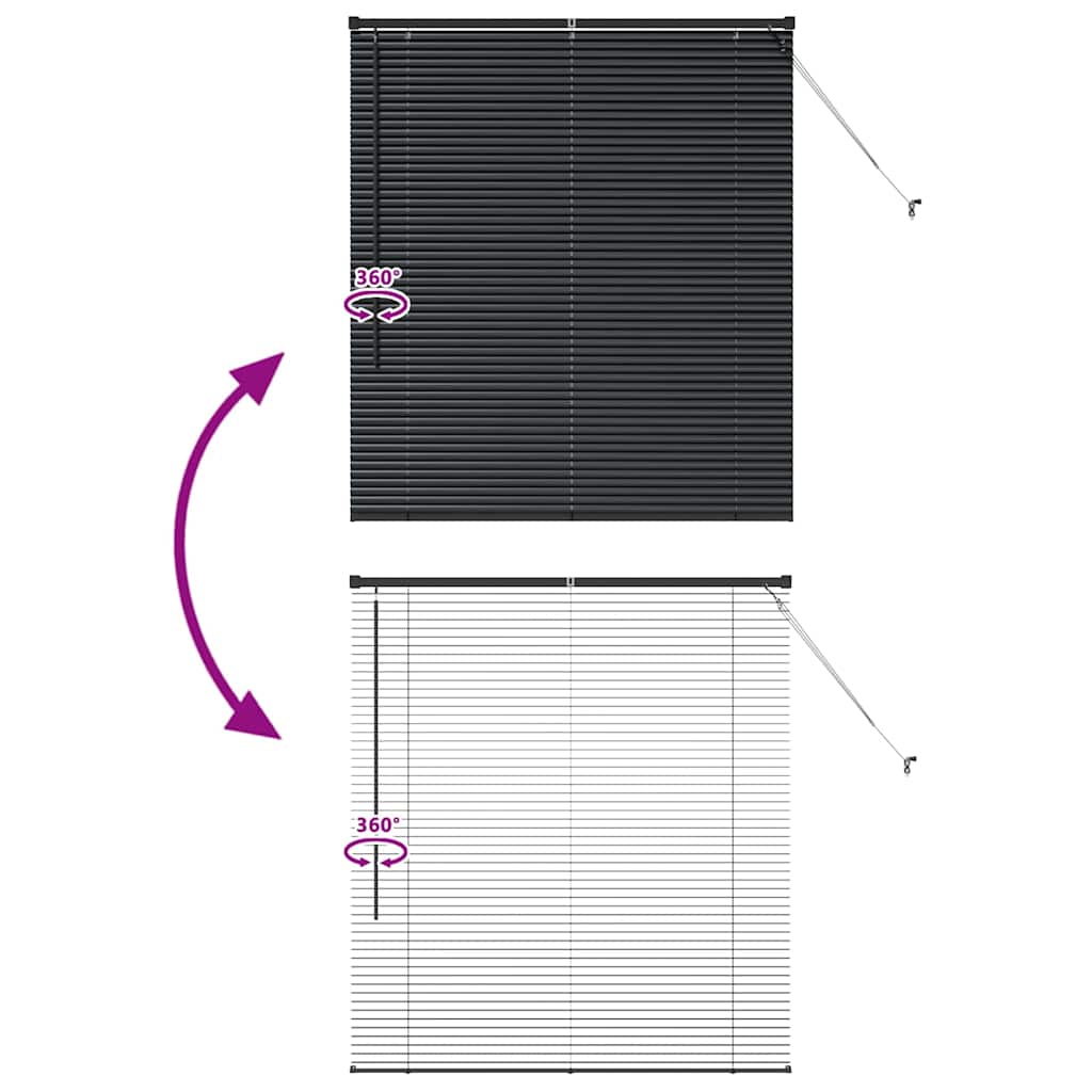Persiana de Janela com cortinas Manual Preto Alumínio