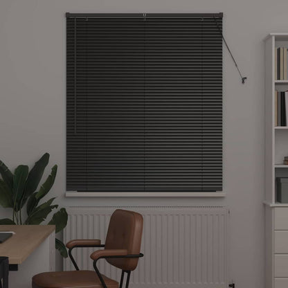 Persiana de Janela com cortinas Manual Preto Alumínio