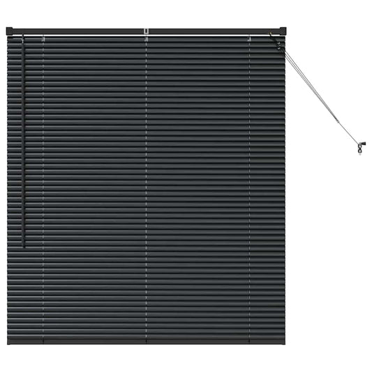 Persiana de Janela com cortinas Manual Preto Alumínio