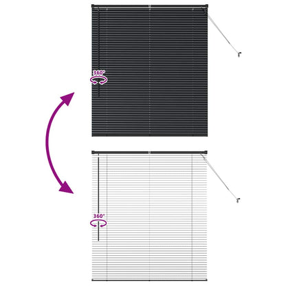 Persiana de Janela com cortinas Manual Preto Alumínio