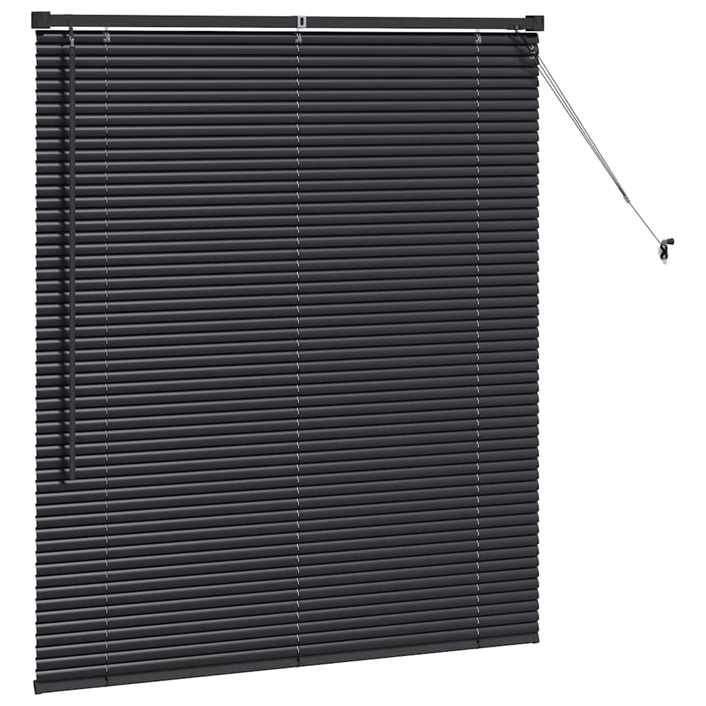 Persiana de Janela com cortinas Manual Preto Alumínio