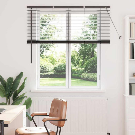 Persiana de Janela com cortinas Manual Preto Alumínio