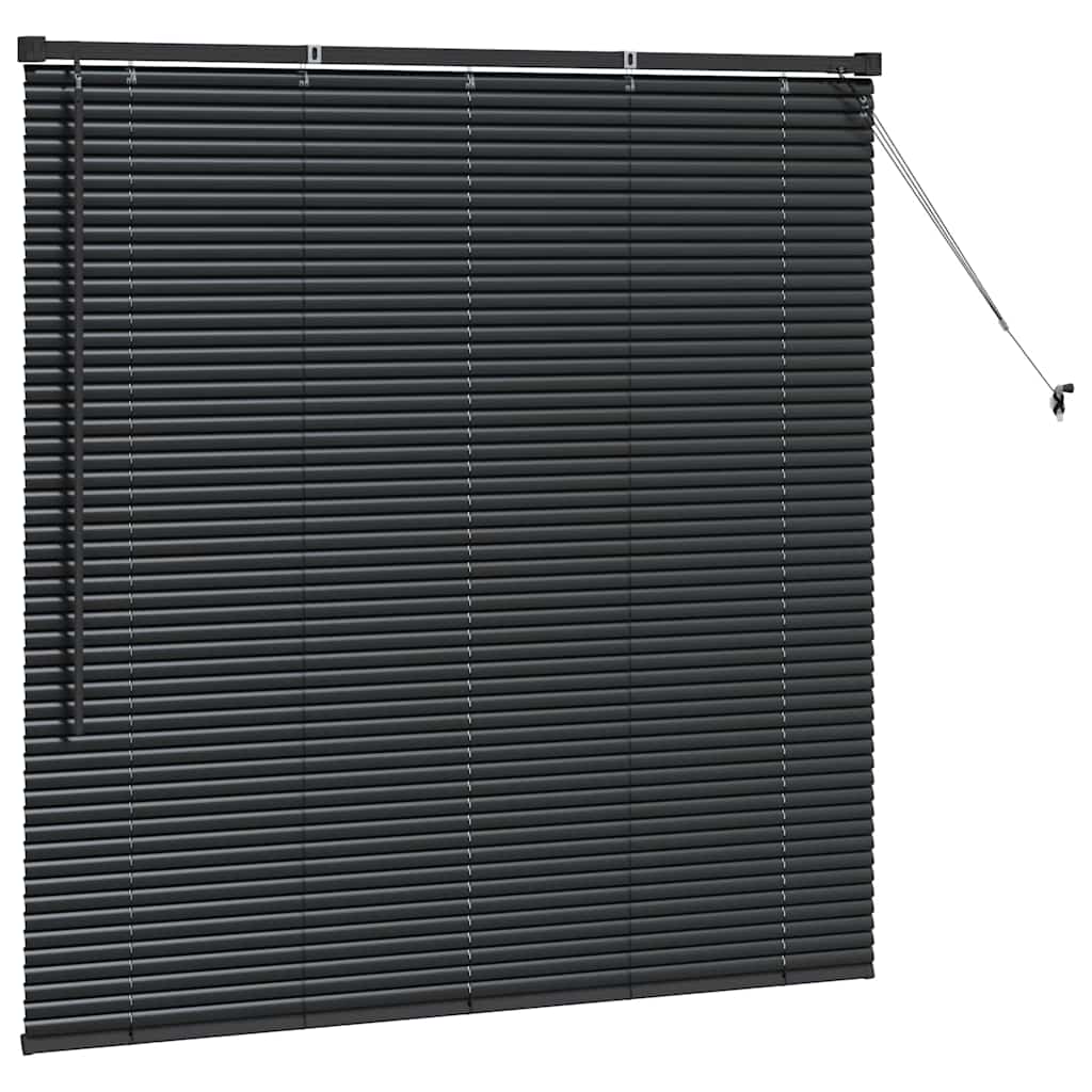 Persiana de Janela com cortinas Manual Preto Alumínio