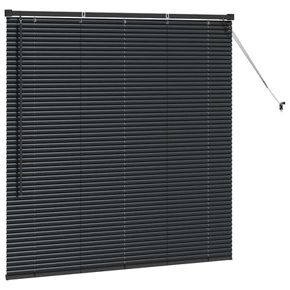 Persiana de Janela com cortinas Manual Preto Alumínio
