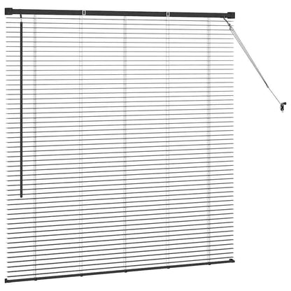 Persiana de Janela com cortinas Manual Preto Alumínio