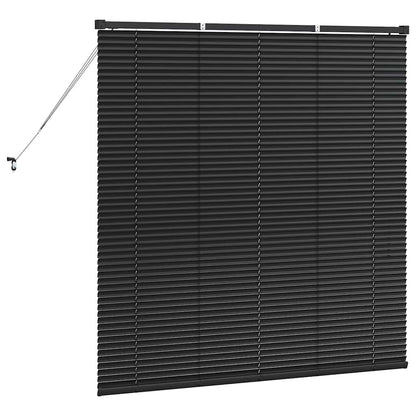 Persiana de Janela com cortinas Manual Preto Alumínio